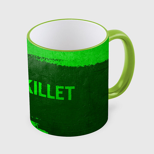 Кружка цветная Skillet - green gradient по-горизонтали / 3D-Светло-зеленый кант – фото 1