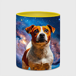 Кружка 3D Джек Рассел терьер в космосе, цвет: 3D-белый + желтый — фото 2