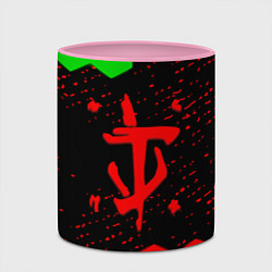 Кружка 3D Doom лого соты текстура, цвет: 3D-белый + розовый — фото 2