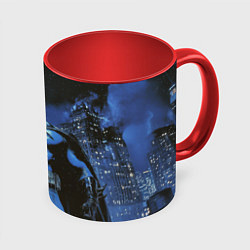 Кружка 3D Бэтмен синий город, цвет: 3D-белый + красный