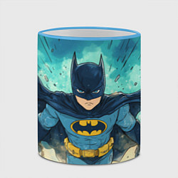 Кружка 3D Бэтмен детский стиль, цвет: 3D-небесно-голубой кант — фото 2
