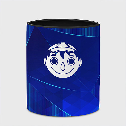 Кружка цветная Tomodachi Game blue poly / 3D-Белый + черный – фото 2