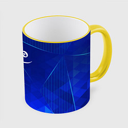 Кружка 3D Led Zeppelin blue poly, цвет: 3D-желтый кант