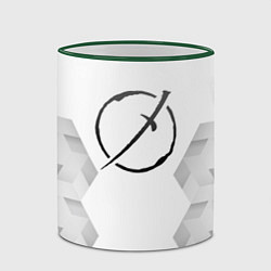 Кружка 3D Akame ga Kill white poly, цвет: 3D-зеленый кант — фото 2