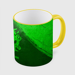Кружка 3D Cyberpunk 2077 - green gradient, цвет: 3D-желтый кант