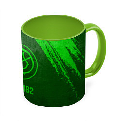 Кружка 3D Blink 182 - green gradient, цвет: 3D-белый + светло-зеленый