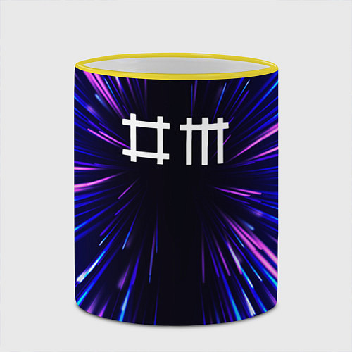 Кружка цветная Depeche Mode neon energy / 3D-Желтый кант – фото 2