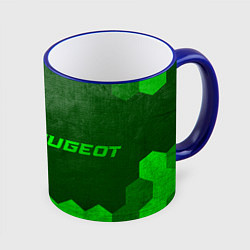 Кружка 3D Peugeot - green gradient по-горизонтали, цвет: 3D-синий кант