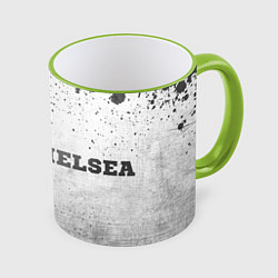 Кружка 3D Chelsea - white gradient по-горизонтали, цвет: 3D-светло-зеленый кант