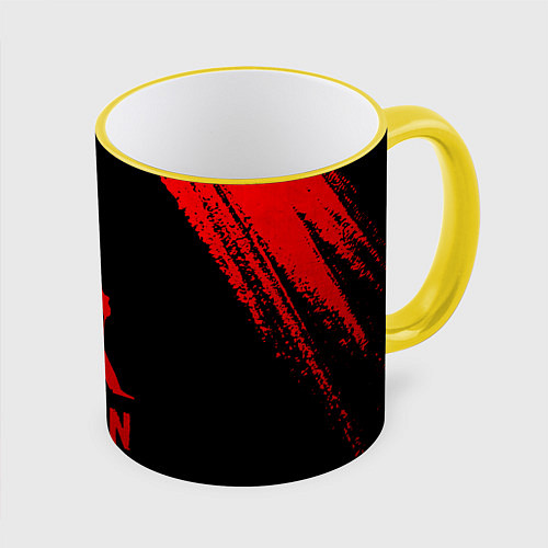Кружка цветная Queen - red gradient / 3D-Желтый кант – фото 1
