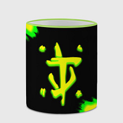 Кружка 3D Doom огненное лого краски, цвет: 3D-светло-зеленый кант — фото 2