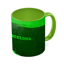 Кружка 3D Barcelona - green gradient по-горизонтали, цвет: 3D-белый + светло-зеленый
