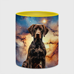 Кружка 3D Курцхаар и космос, цвет: 3D-белый + желтый — фото 2