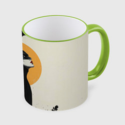 Кружка 3D Девушка Бэтмен, цвет: 3D-светло-зеленый кант