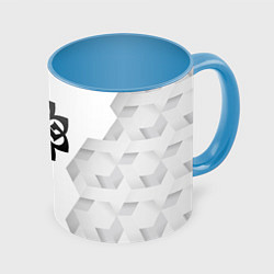 Кружка 3D Breaking Benjamin white poly, цвет: 3D-белый + небесно-голубой