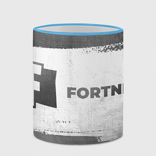 Кружка цветная Fortnite - white gradient по-горизонтали / 3D-Небесно-голубой кант – фото 2