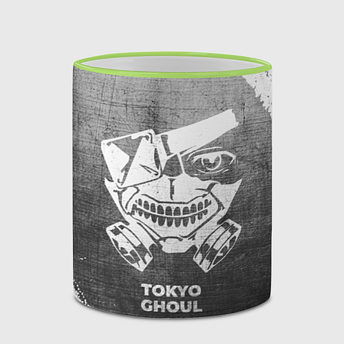 Кружка цветная Tokyo Ghoul - grey gradient / 3D-Светло-зеленый кант – фото 2