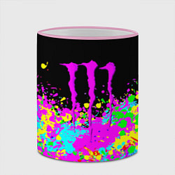 Кружка 3D Monster energy краски неоновые, цвет: 3D-розовый кант — фото 2