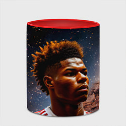 Кружка 3D Маркус Рашфорд и космос, цвет: 3D-белый + красный — фото 2