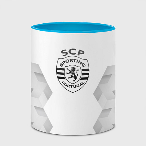 Кружка цветная Sporting white poly / 3D-Белый + небесно-голубой – фото 2