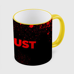 Кружка 3D Rust - red gradient по-горизонтали, цвет: 3D-желтый кант