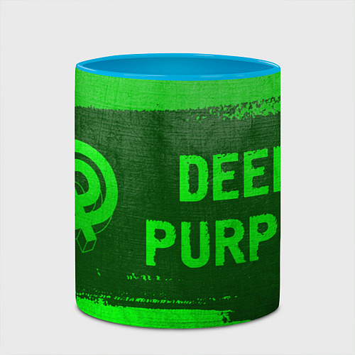 Кружка цветная Deep Purple - green gradient по-горизонтали / 3D-Белый + небесно-голубой – фото 2