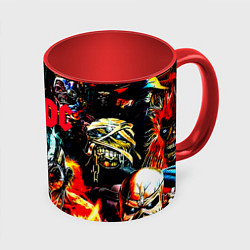 Кружка 3D ACDC рок монстры, цвет: 3D-белый + красный