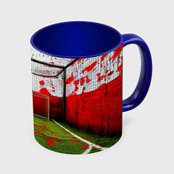 Кружка 3D Мини-футбол, цвет: 3D-белый + синий
