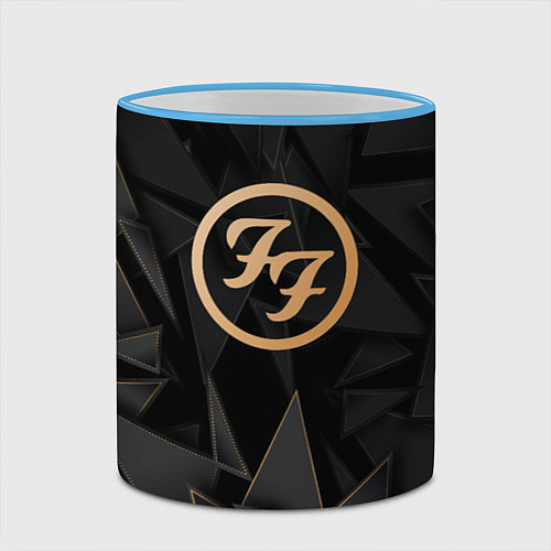Кружка цветная Foo Fighters golden poly / 3D-Небесно-голубой кант – фото 2