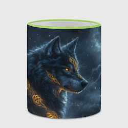 Кружка 3D Волк фэнтези стиль, цвет: 3D-светло-зеленый кант — фото 2