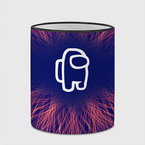 Кружка цветная Among Us red energy / 3D-Черный кант – фото 2