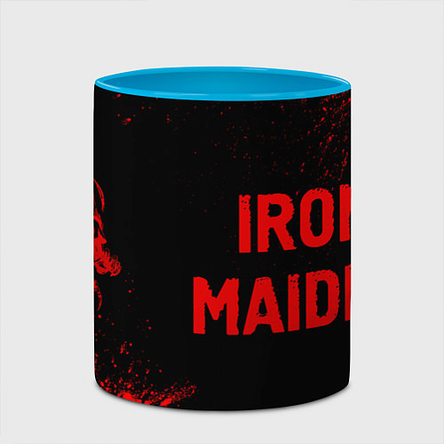 Кружка цветная Iron Maiden - red gradient по-горизонтали / 3D-Белый + небесно-голубой – фото 2