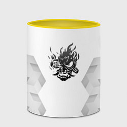 Кружка 3D Cyberpunk 2077 white poly, цвет: 3D-белый + желтый — фото 2
