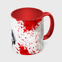 Кружка 3D Борец айкидо на белом, цвет: 3D-белый + красный
