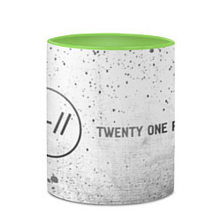 Кружка 3D Twenty One Pilots - white gradient по-горизонтали, цвет: 3D-белый + светло-зеленый — фото 2