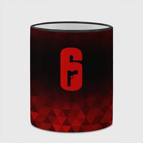 Кружка цветная Rainbow Six red poly / 3D-Черный кант – фото 2