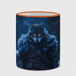 Кружка 3D Воин волк зимой, цвет: 3D-оранжевый кант — фото 2