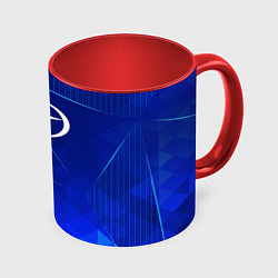 Кружка 3D JAC blue poly, цвет: 3D-белый + красный
