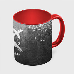 Кружка 3D CreepyPasta - grey gradient, цвет: 3D-белый + красный