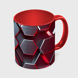 Кружка 3D Бордовый бронежилет, цвет: 3D-белый + красный