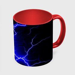 Кружка 3D Color blue black, цвет: 3D-белый + красный
