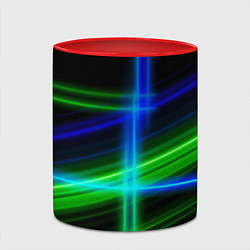 Кружка 3D Color blue black green, цвет: 3D-белый + красный — фото 2