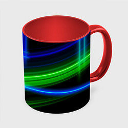 Кружка 3D Color blue black green, цвет: 3D-белый + красный