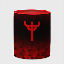 Кружка 3D Judas Priest red poly, цвет: 3D-белый + красный — фото 2