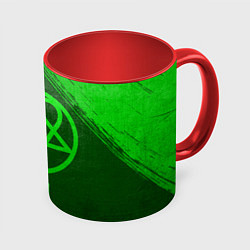 Кружка 3D HIM - green gradient, цвет: 3D-белый + красный