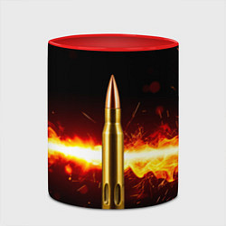 Кружка 3D Патрон в огне, цвет: 3D-белый + красный — фото 2