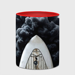 Кружка 3D Сапборд в черном дыму, цвет: 3D-белый + красный — фото 2