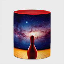Кружка 3D Кегля в космосе, цвет: 3D-белый + красный — фото 2