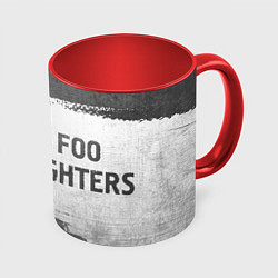 Кружка 3D Foo Fighters - white gradient по-горизонтали, цвет: 3D-белый + красный