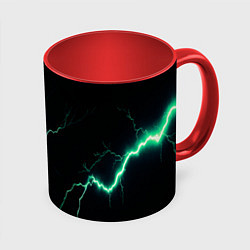 Кружка 3D Lightning turquoise, цвет: 3D-белый + красный